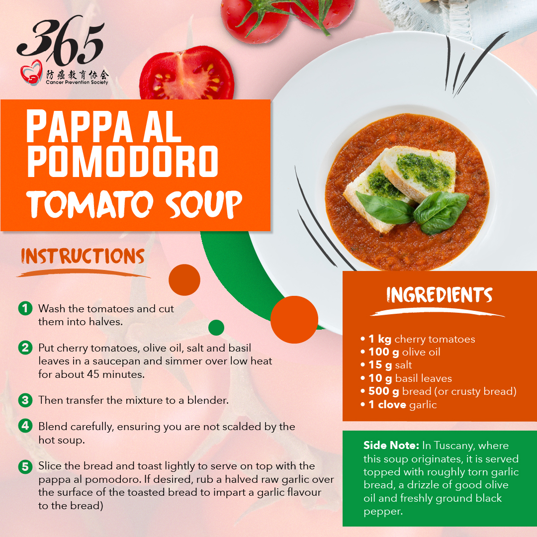 Pappa Al Pomodoro Tomato Soup 365 Cancer Prevention Society